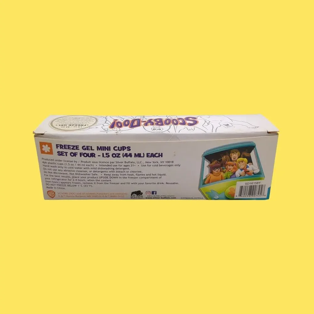 Scooby Doo Mini Shot Glass Plastic Freeze Gel Cups 1.5 oz 4pc Shaggy